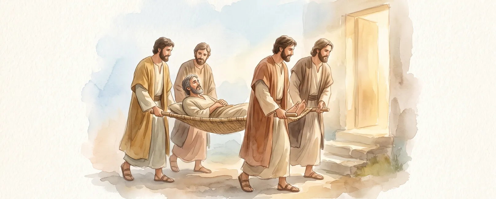 Watercolor painting of an open hand reaching outward in an act of giving and receiving